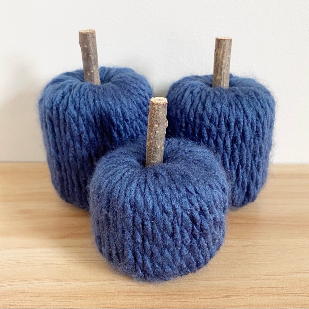 Navy Pumpkin Decor Set of 3